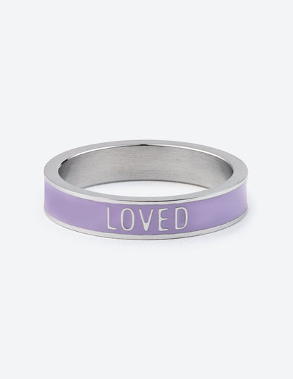 Elevated Faith Lavender Enamel Loved Ring