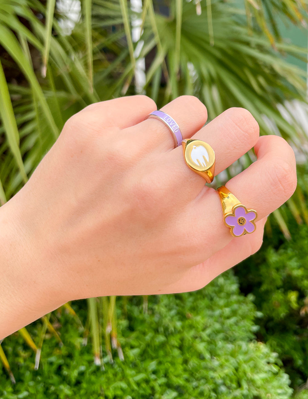 Elevated Faith Lavender Enamel Loved Ring