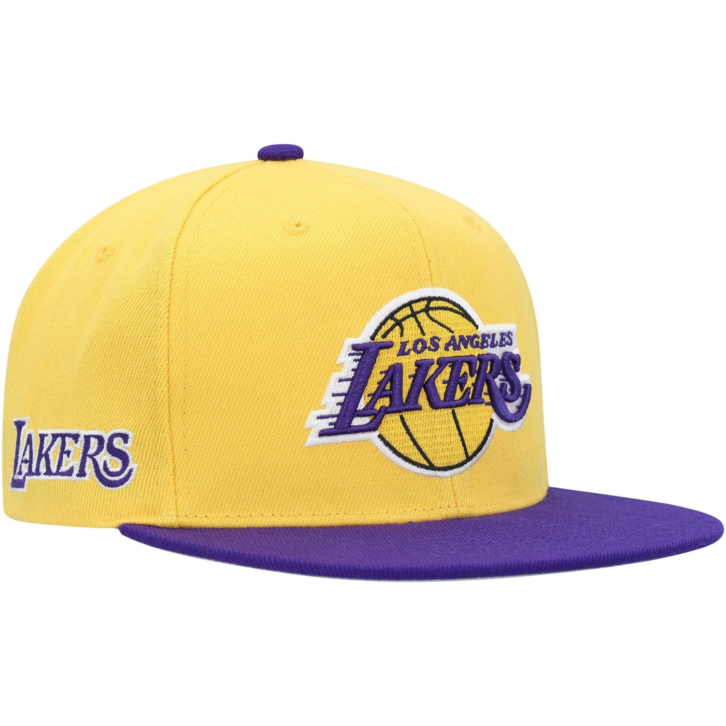 Men's Mitchell & Ness NBA Side Core 2.0 Snapback Lakers - Yellow-Purple