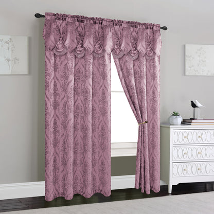 Elegant Comfort Set of 2 Penelope Jacquard Look Curtain Panels - 54" W x 84" L