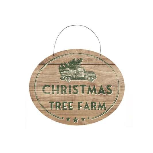 Melrose International Christmas Tree Farm Sign with Rustic Wood Design 10"L