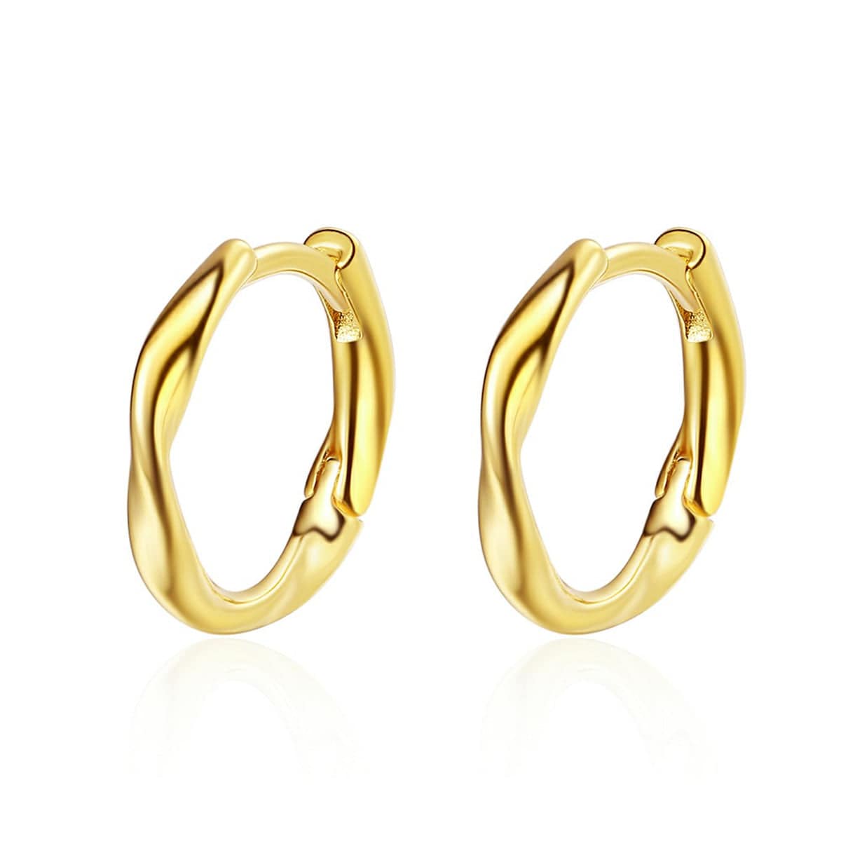 Goldtone Wave Huggie Earring