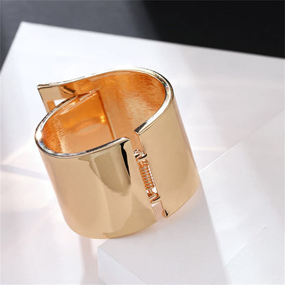 Goldtone Buckle Wide-Brim Bangle
