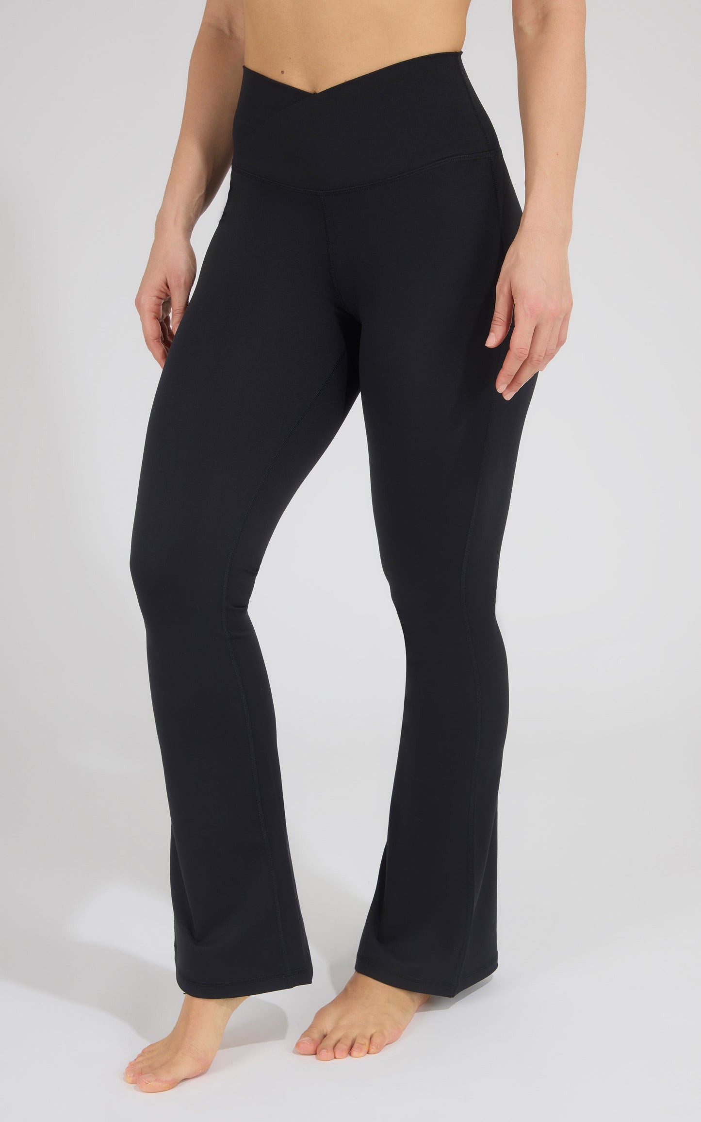 Lux Madison Crossover Elastic Free Waist Flare Leg Pant - Our Cafe Story