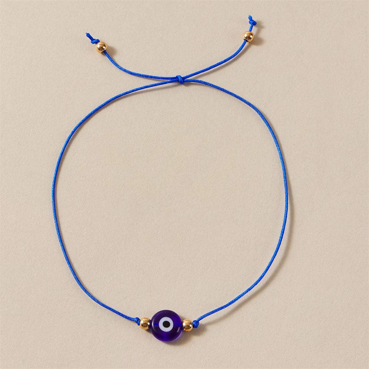 Blue & Goldtone Eye Charm Anklet