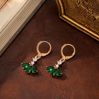Emerald Crystal & Cubic Zirconia Goldtone Petals Huggie Earrings