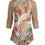 Tan & Red Floral Vine Print