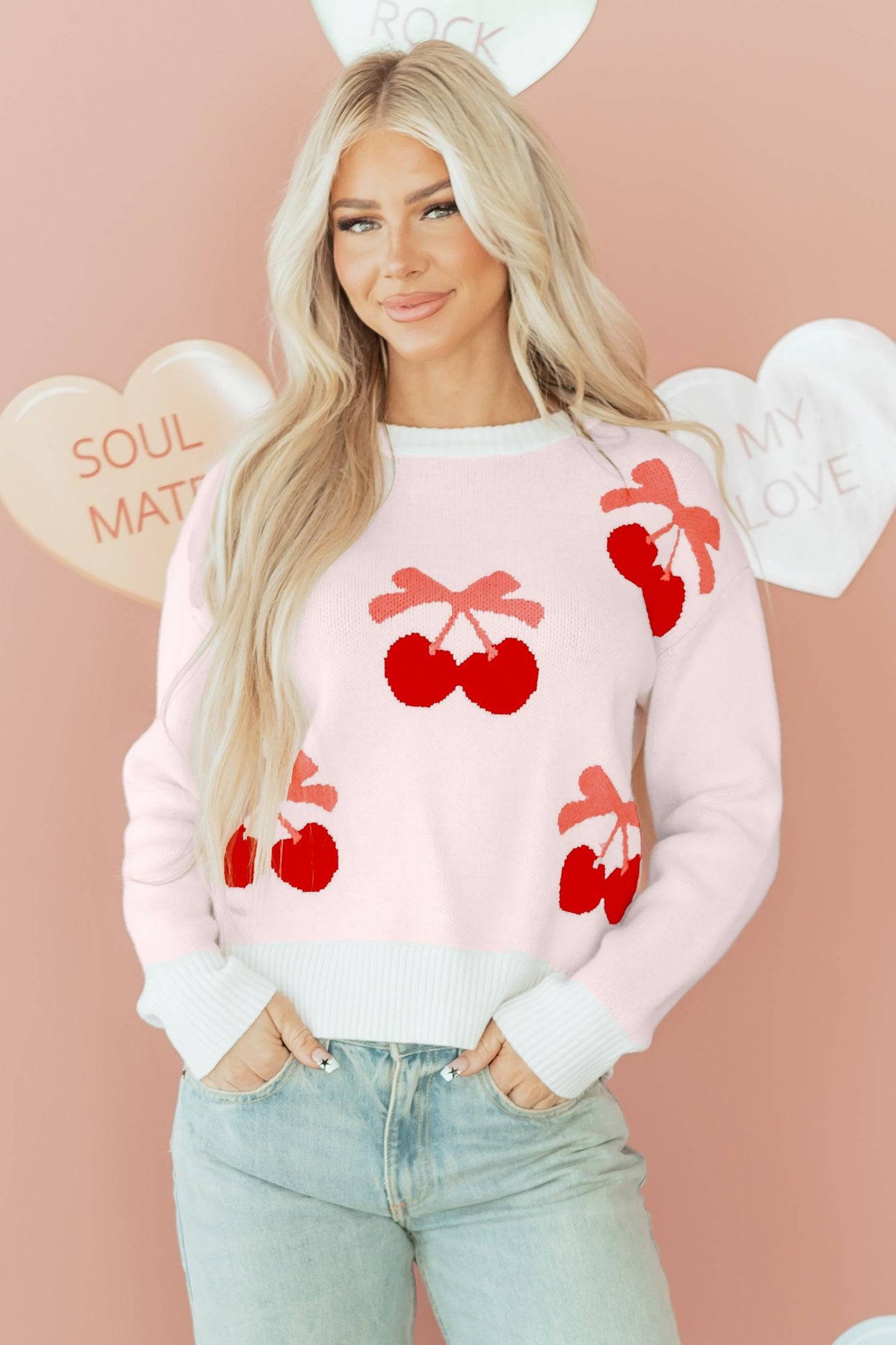 Nevaeh Pattern Drop Shoulder Sweater
