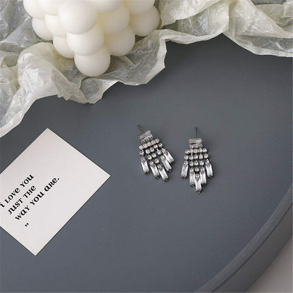 Crystal & Cubic Zirconia Silvertone Chandelier Drop Earrings