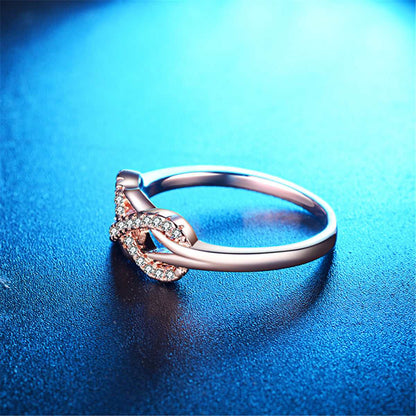Cubic Zirconia & Silvertone Infinity Ring-1