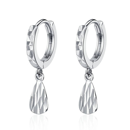 Silvertone Drop Huggie Earring