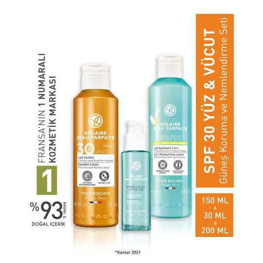 Solaire Peau Parfaite SPF 30 Sunscreen and After-Sun Care Set for Face and Body - Protects and Moisturizes Skin