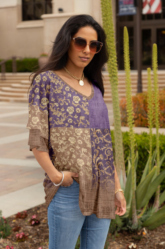 Purple & Taupe Geometric Mix-