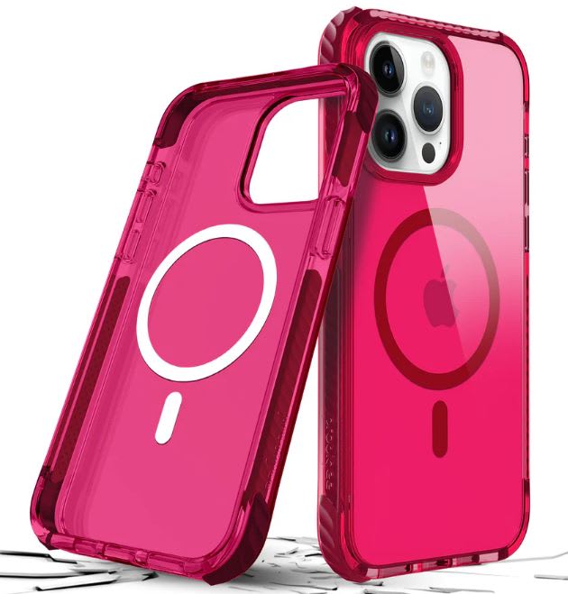 Prodigee Iphone 15 Pro Max Safetee Neo, Fuchsia + Mag Bright and Bold. Protection and Innovation Case