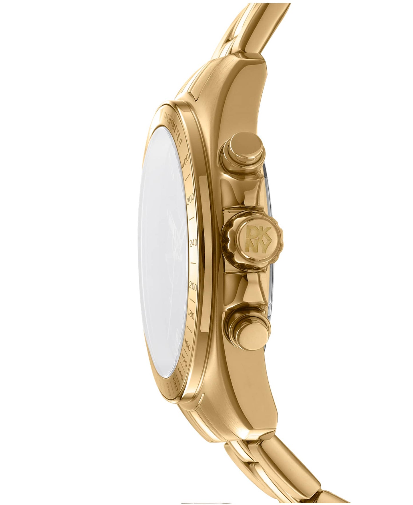 Dkny Men Watch, Gold Color Case, Black Dial, Gold Color Metal Bracelet, Chronograph, 10 Atm-5
