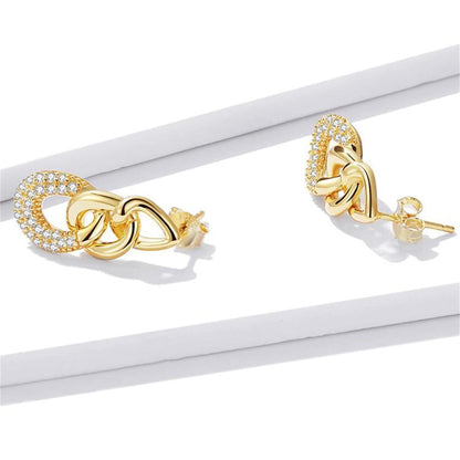 Goldtone & Clear Cubic Zirconia Link Drop Earrings