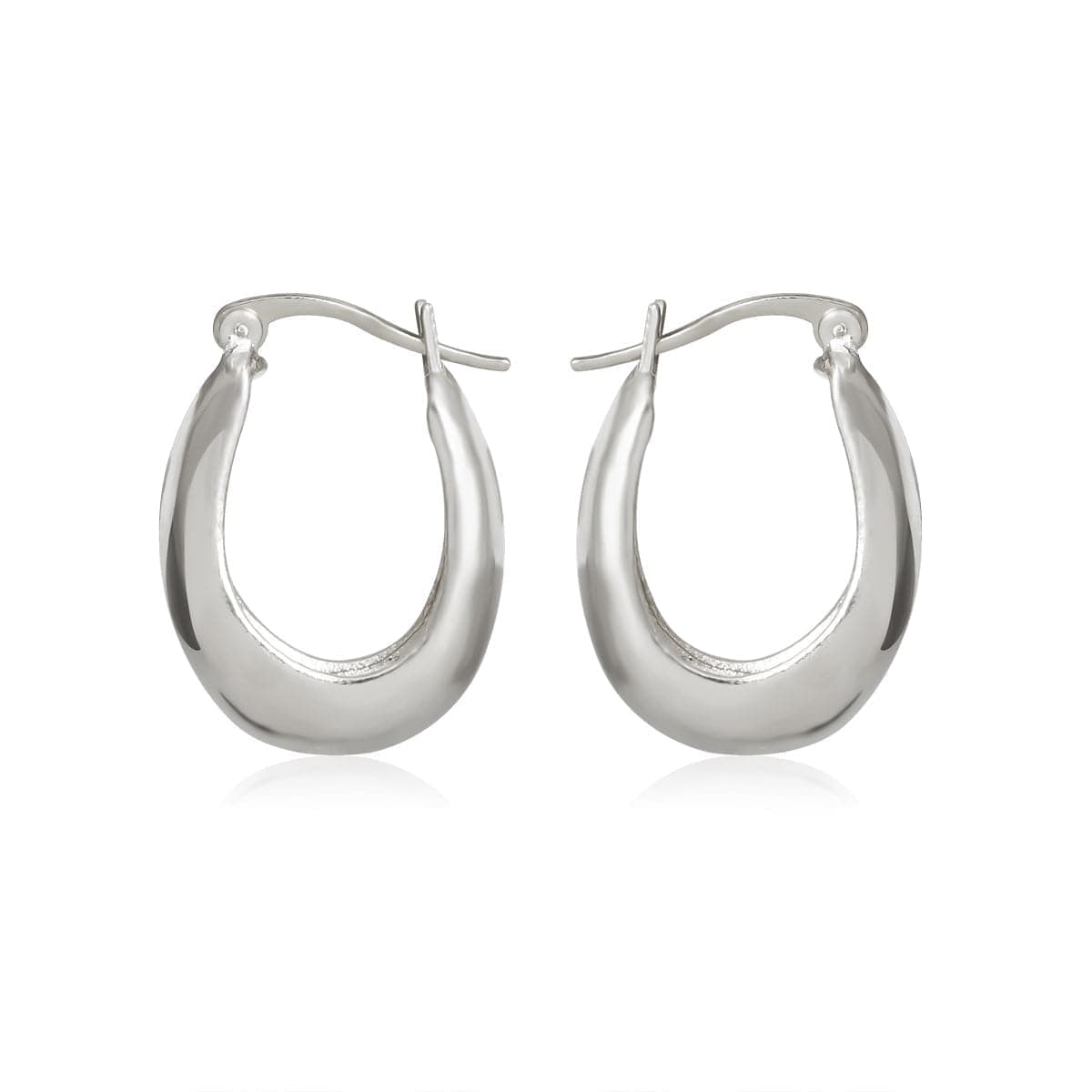 Silvertone Graduated Hoop Earrings