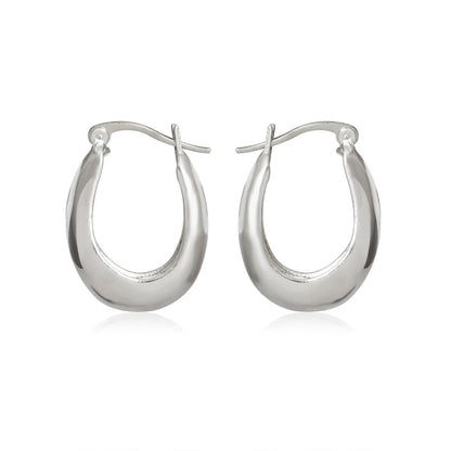 Silvertone Graduated Hoop Earrings