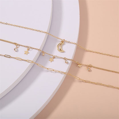 Cubic Zirconia & Goldtone Celestial Bracelet Set