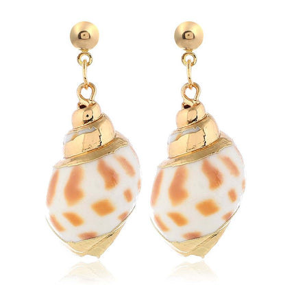 Shell & Goldtone Drop Earrings