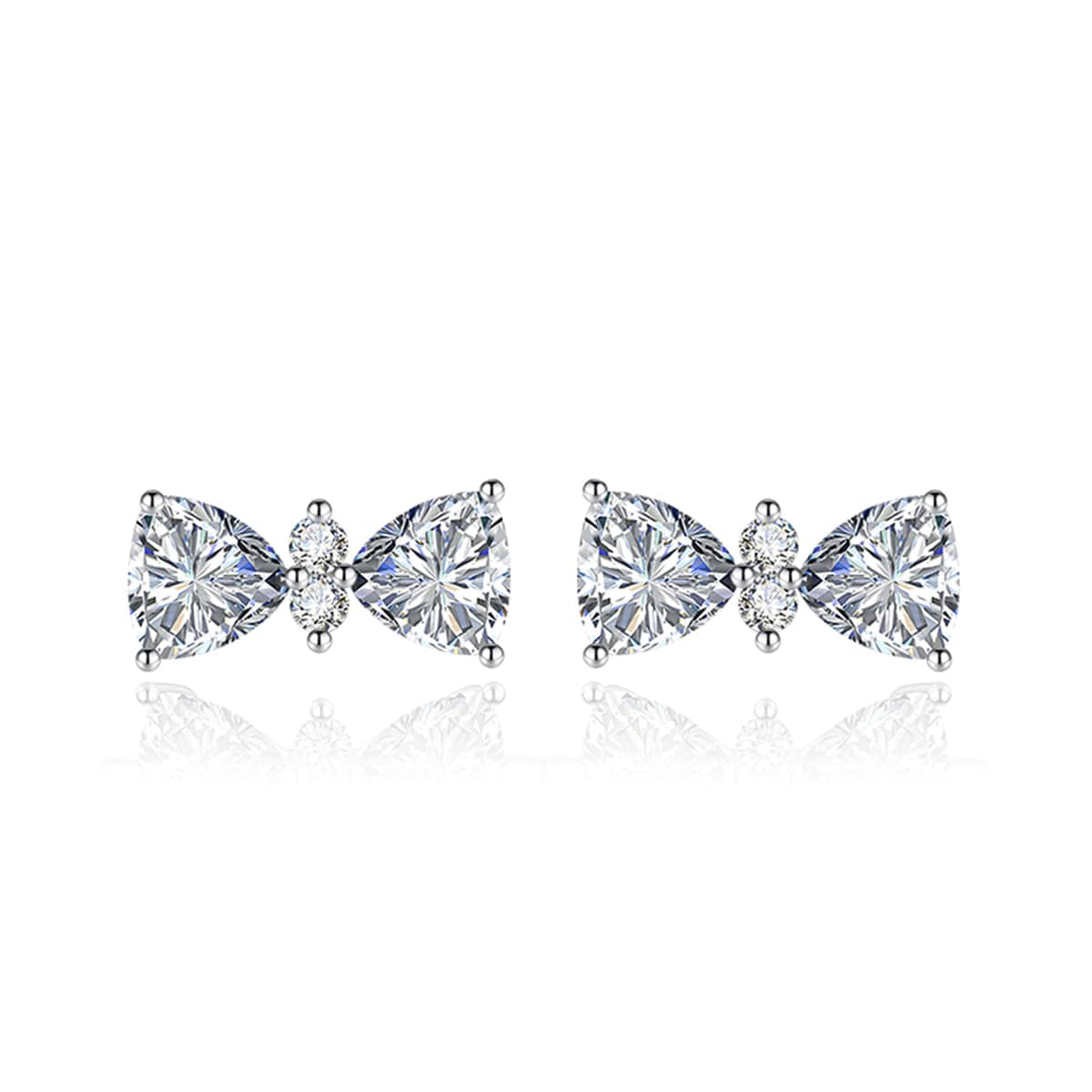Cubic Zirconia & Clear Crystal Bow Stud Earrings