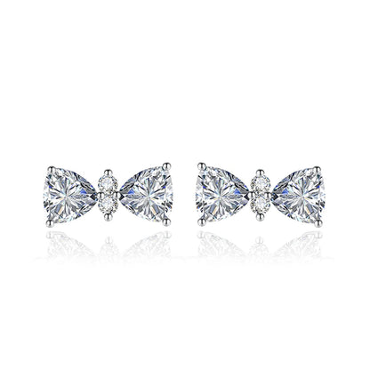 Cubic Zirconia & Clear Crystal Bow Stud Earrings