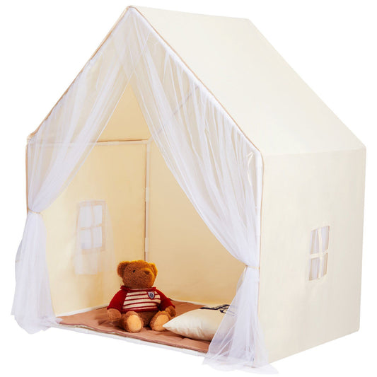 VEVOR Kids Play Tent, Kids Tent for Kids 1-5 Years Old, Toddler Tent with Mat and Tent Lamp, Tent for Kids with Windows for Indoor and Outdoor, Yurt Tent for Boys and Girls, Beige - Multicolor