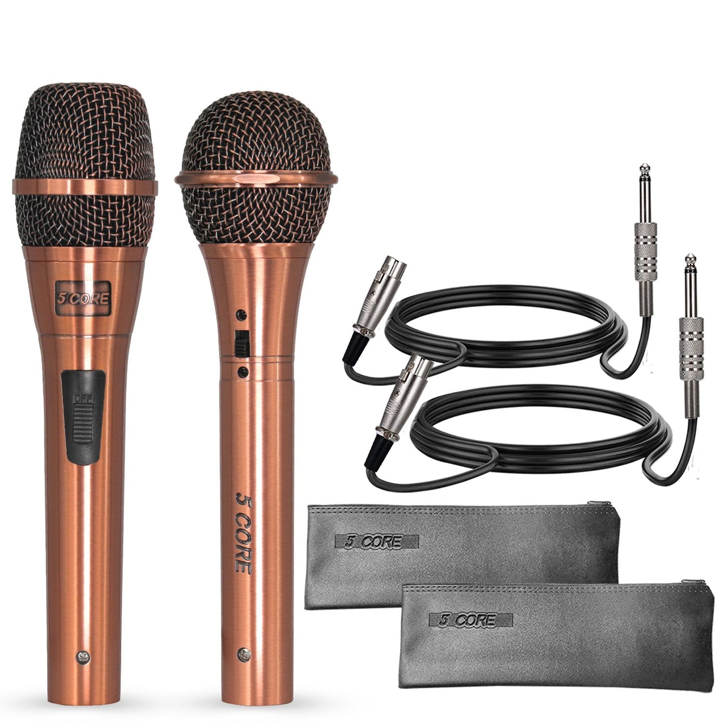 5 Core XLR Microphone Dynamic Mic Karaoke Singing Studio Microfono Handheld Mics - Copper
