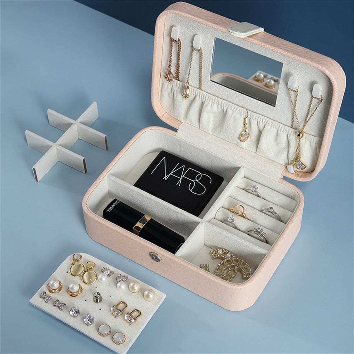 Pink Stacked Jewelry Case