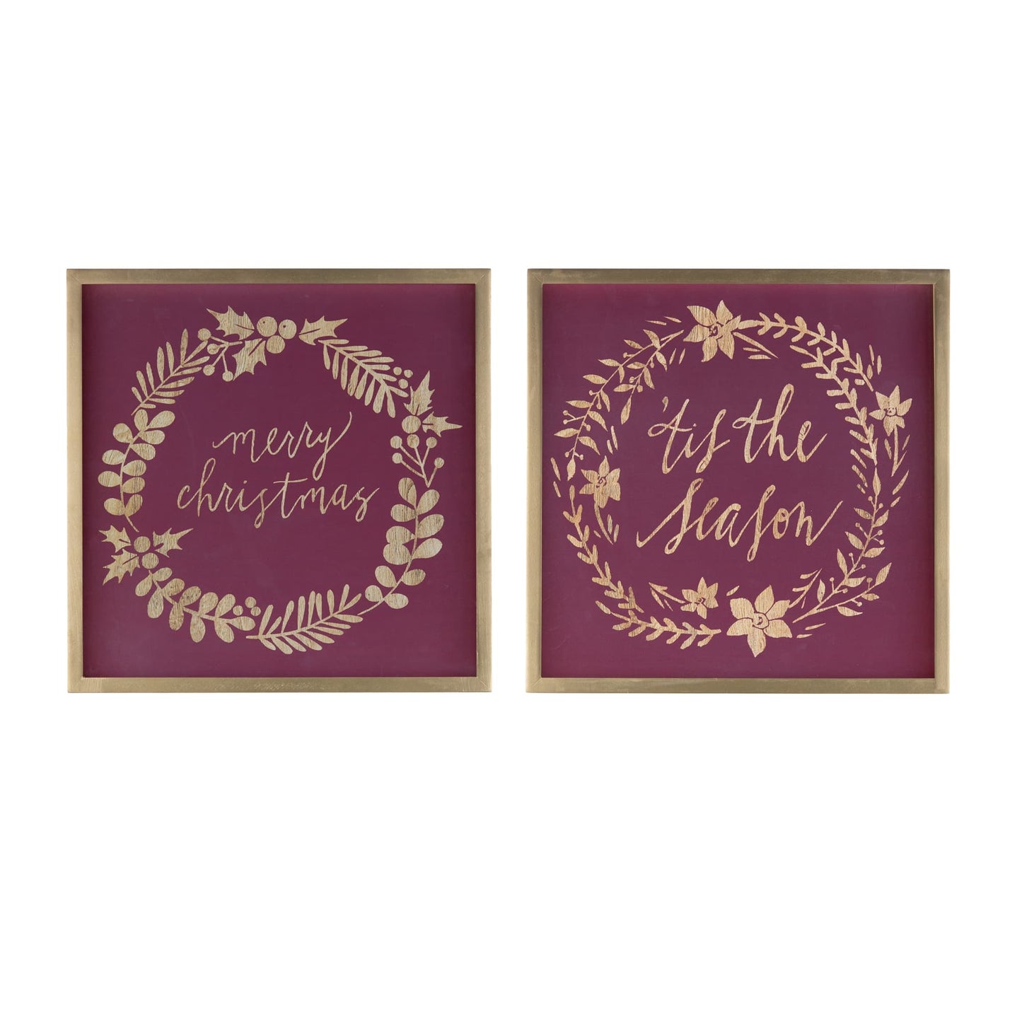 Melrose International Framed Holiday Sentiment Sign (Set of 2)