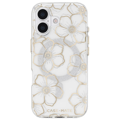 Case-Mate Iphone 17 Case [Compatible with Magsafe] - Sparkly Floral Phone Case with 12ft Drop Protection - Premium Magnetic Cover for Iphone 17 - Floral Gems
