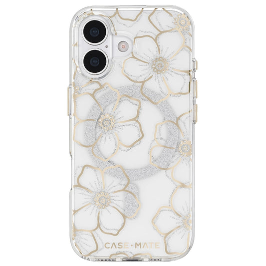 Case-Mate Iphone 17 Case [Compatible with Magsafe] - Sparkly Floral Phone Case with 12ft Drop Protection - Premium Magnetic Cover for Iphone 17 - Floral Gems