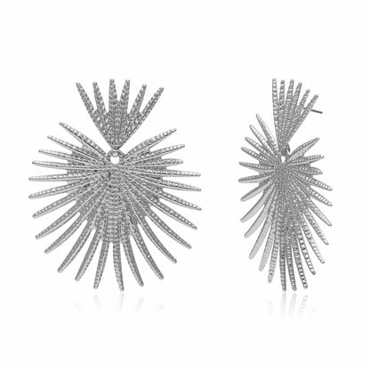 Silvertone Spiked Heart Drop Earrings