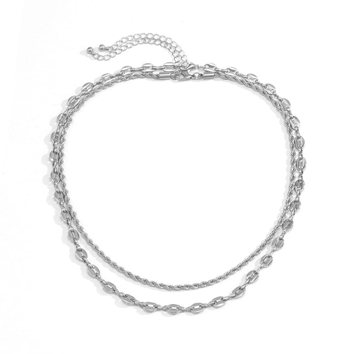 Silvertone Intertwined Layered Necklace