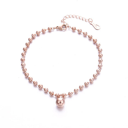 Rose Goldtone Bead Anklet