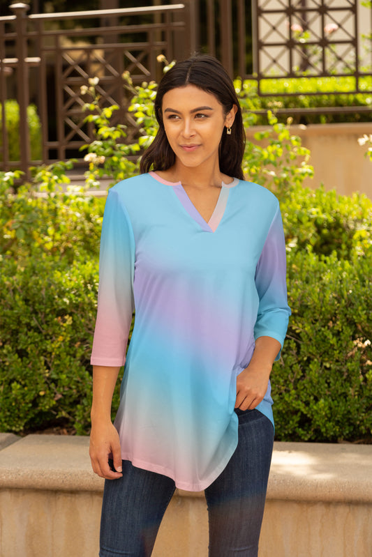 Blue & Pink Ombre Top-