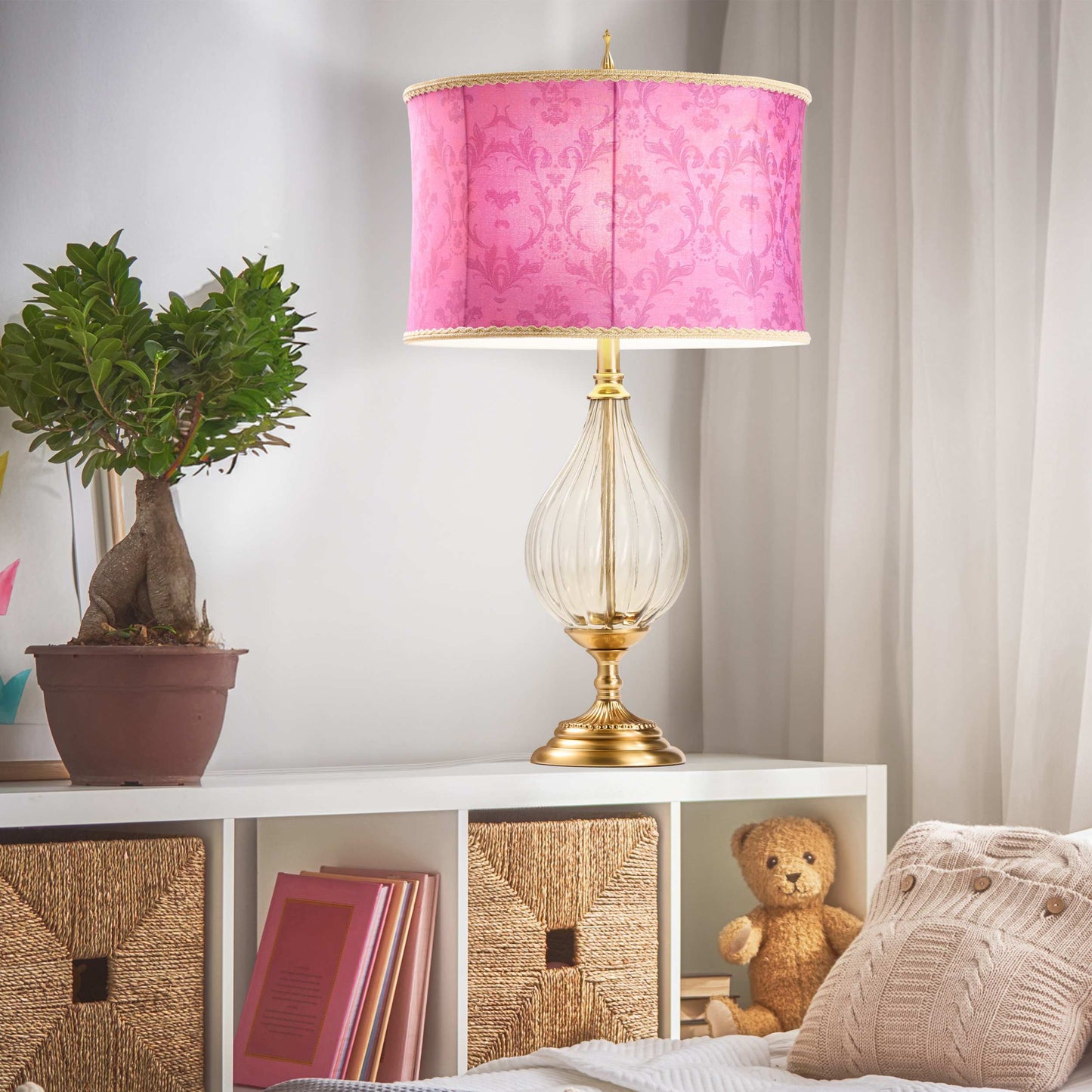 Fuchsia/Subtle Green/Gold-