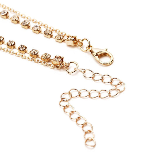 Cubic Zirconia & Goldtone Heart Layered Necklace