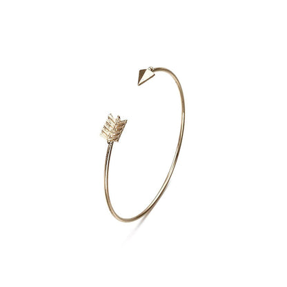 Two-piece Goldtone Arrow Cuff Bracelet Set