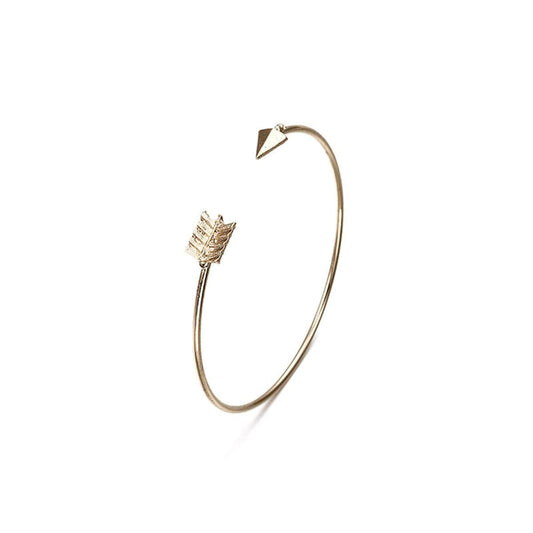 Two-piece Goldtone Arrow Cuff Bracelet Set