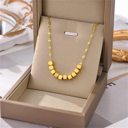 Goldtone Cube Necklace