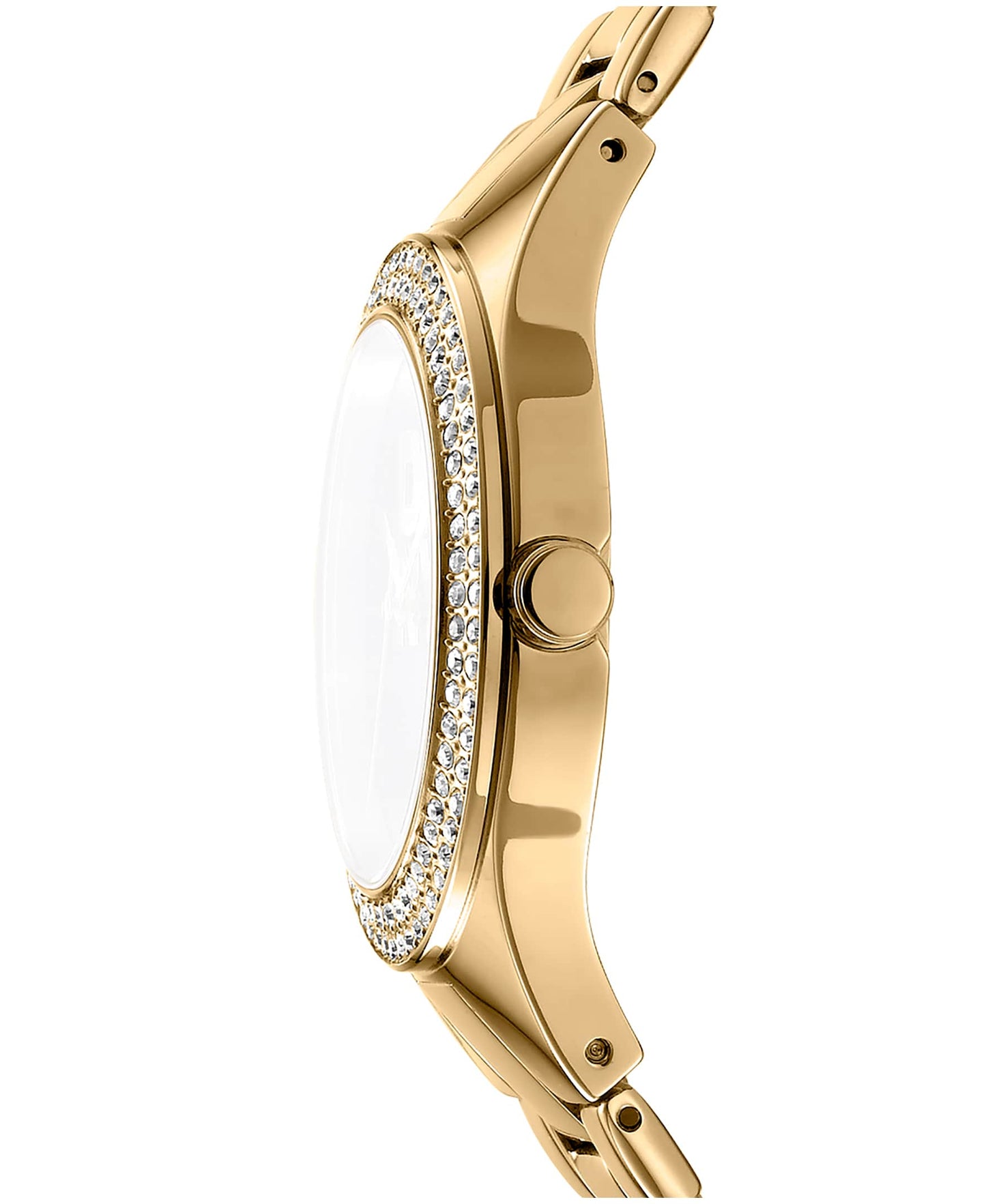 Dkny Women Watch, Gold Color Case, Dark Green Dial, Gold Color Metal Bracelet, 3 Hands, 5 Atm