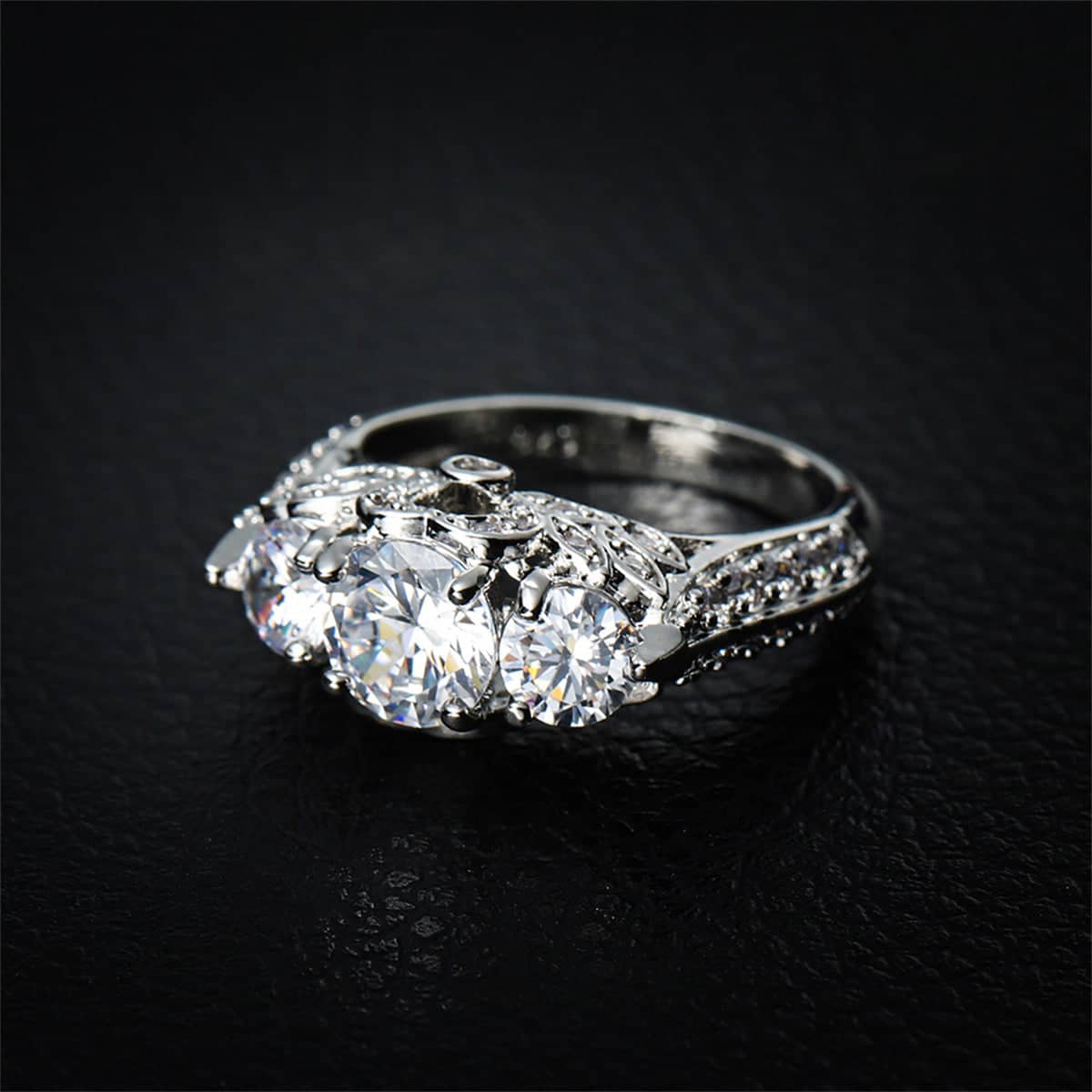 Crystal & Cubic Zirconia Round-Cut Botanical Ring-1