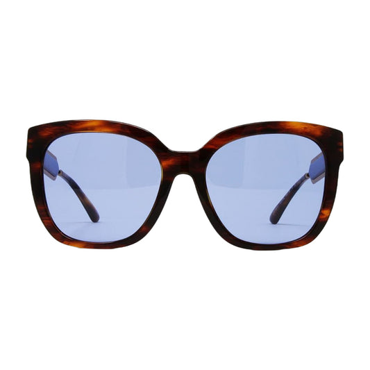 Tory Burch Women's Square Sunglasses Havana Blue Lens