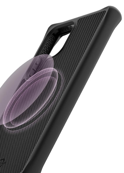 Itskins Ballistic R // Nylon High-Impact Hybrid Case for Samsung Galaxy S24 Ultra, Compatible with Magsafe, Protective Military Shockproof Cover, Slim Phone Case - Black