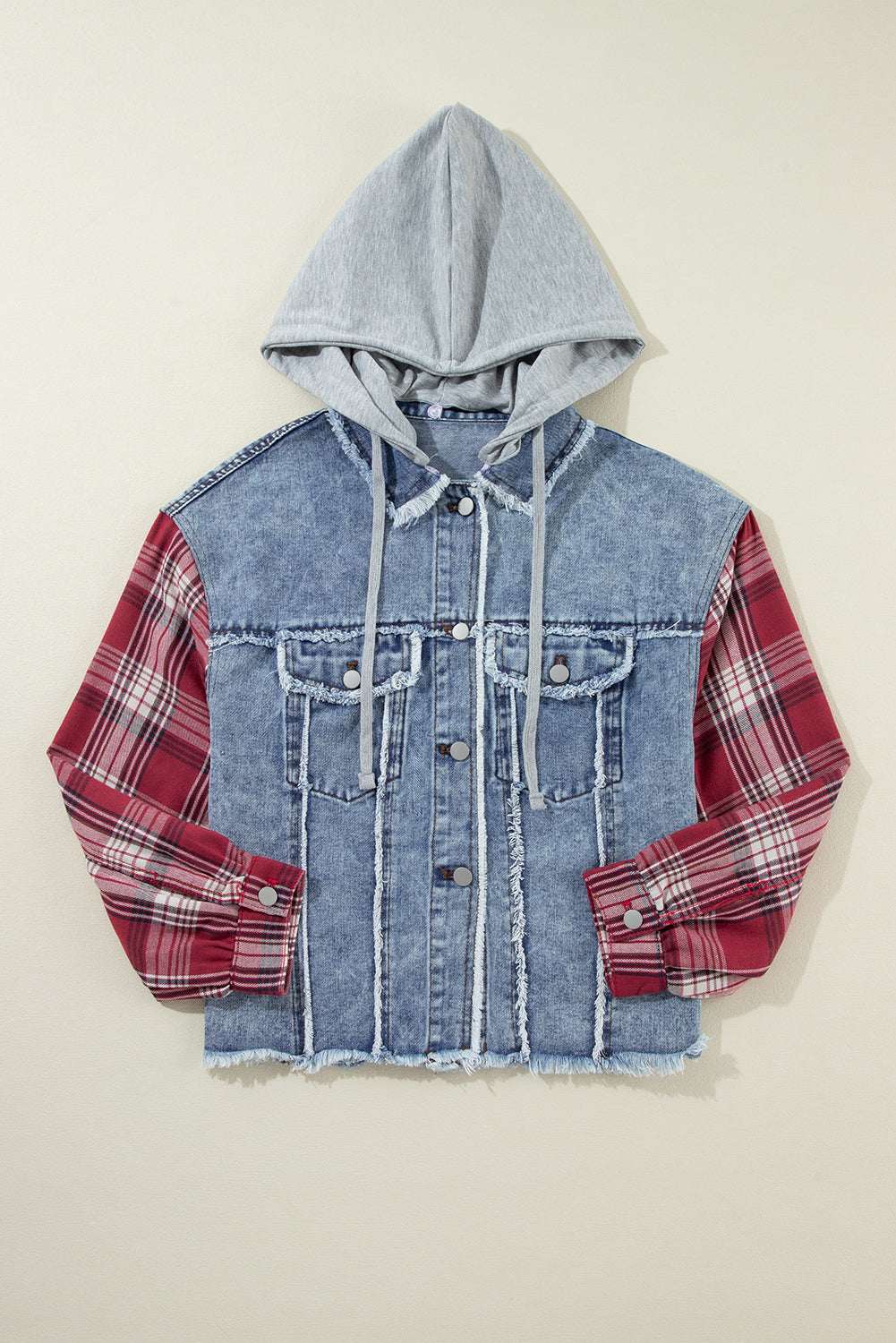 Olivia Hooded Raw Hem Jacket