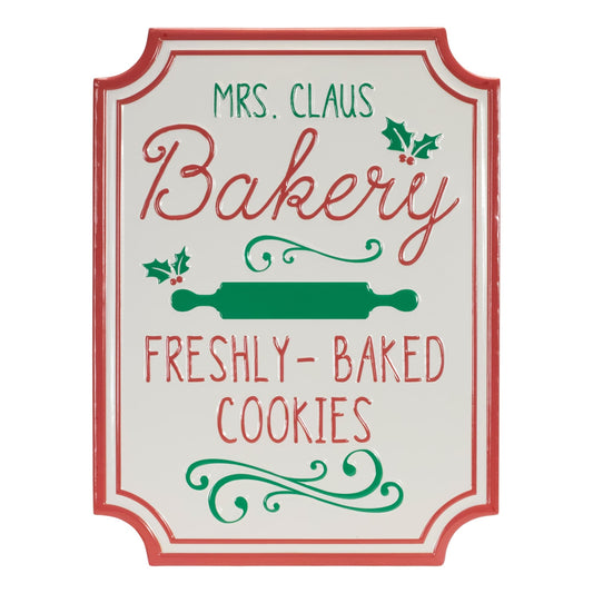 Melrose International Metal Mrs. Claus Bakery Wall Sign 16"H