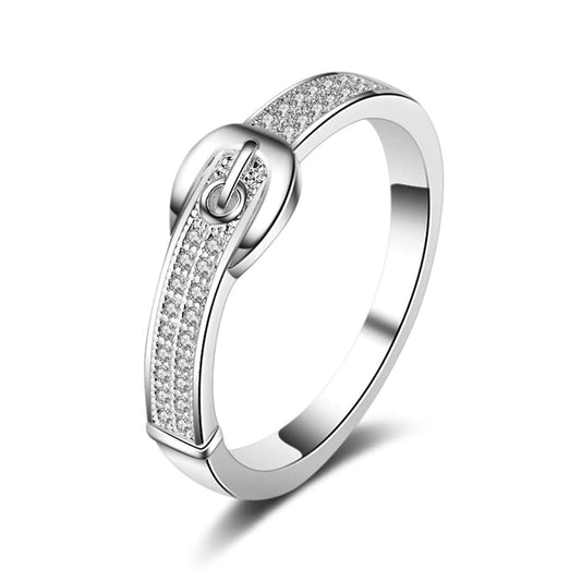 Cubic Zirconia & Silvertone Belt Band