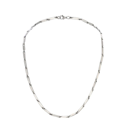 Silvertone Geometric Chain Necklace