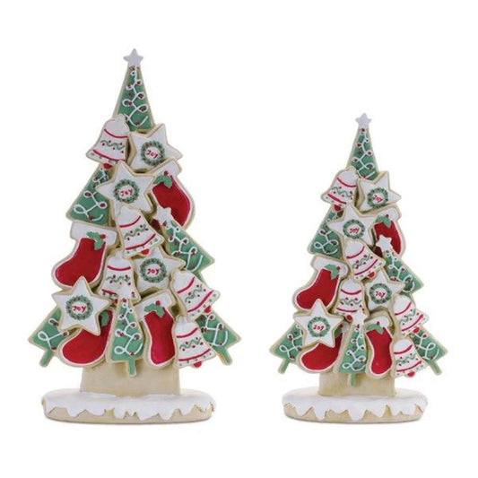 Melrose International Frosted Christmas Cookie Pine Tree (Set of 2)